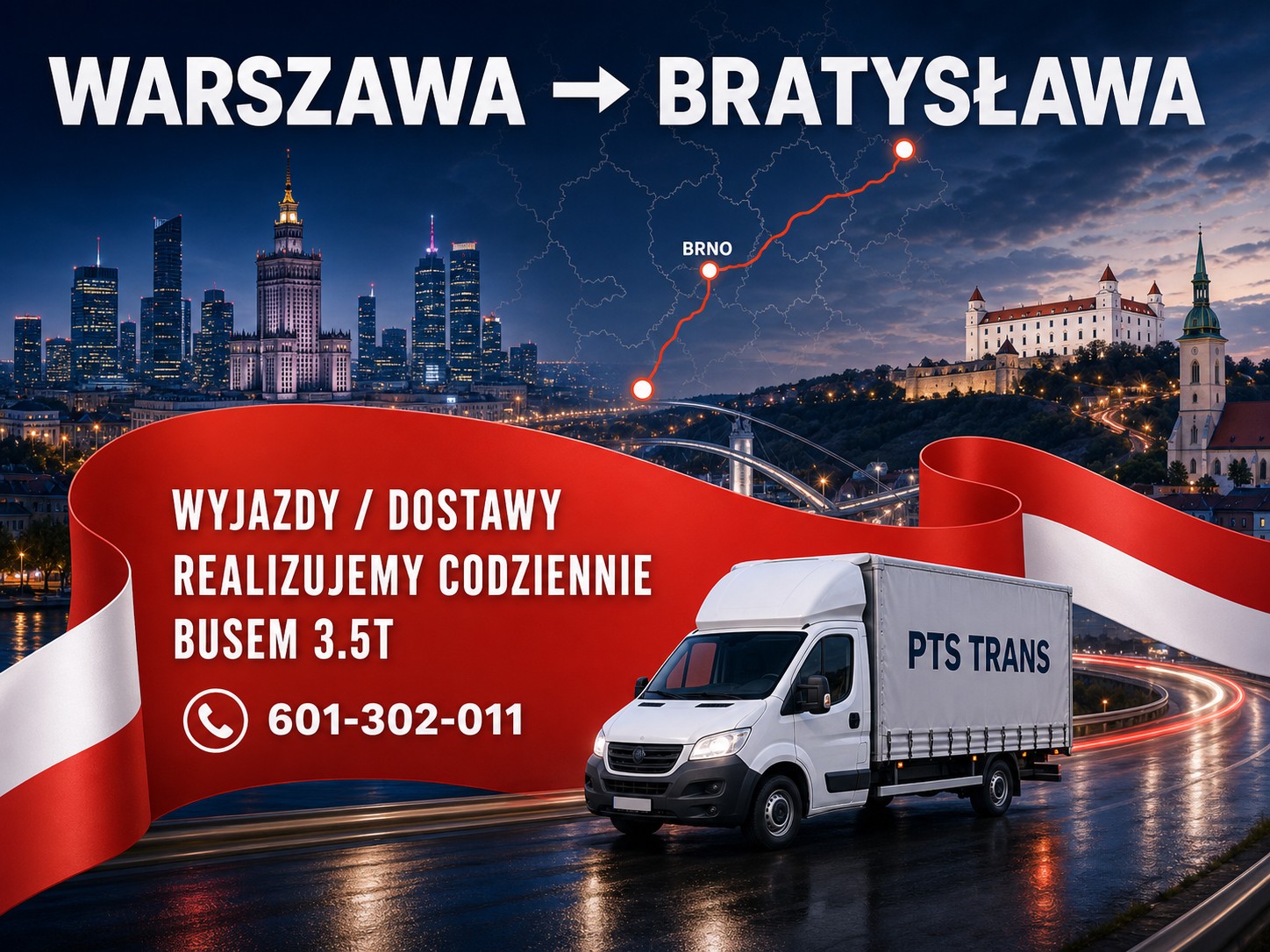 Transport Warszawa Bratysława PTS TRANS